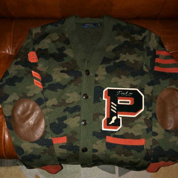 polo ralph lauren men's iconic letterman jacket